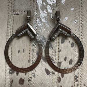 Gerard Yosca Silver drop hoop earring
